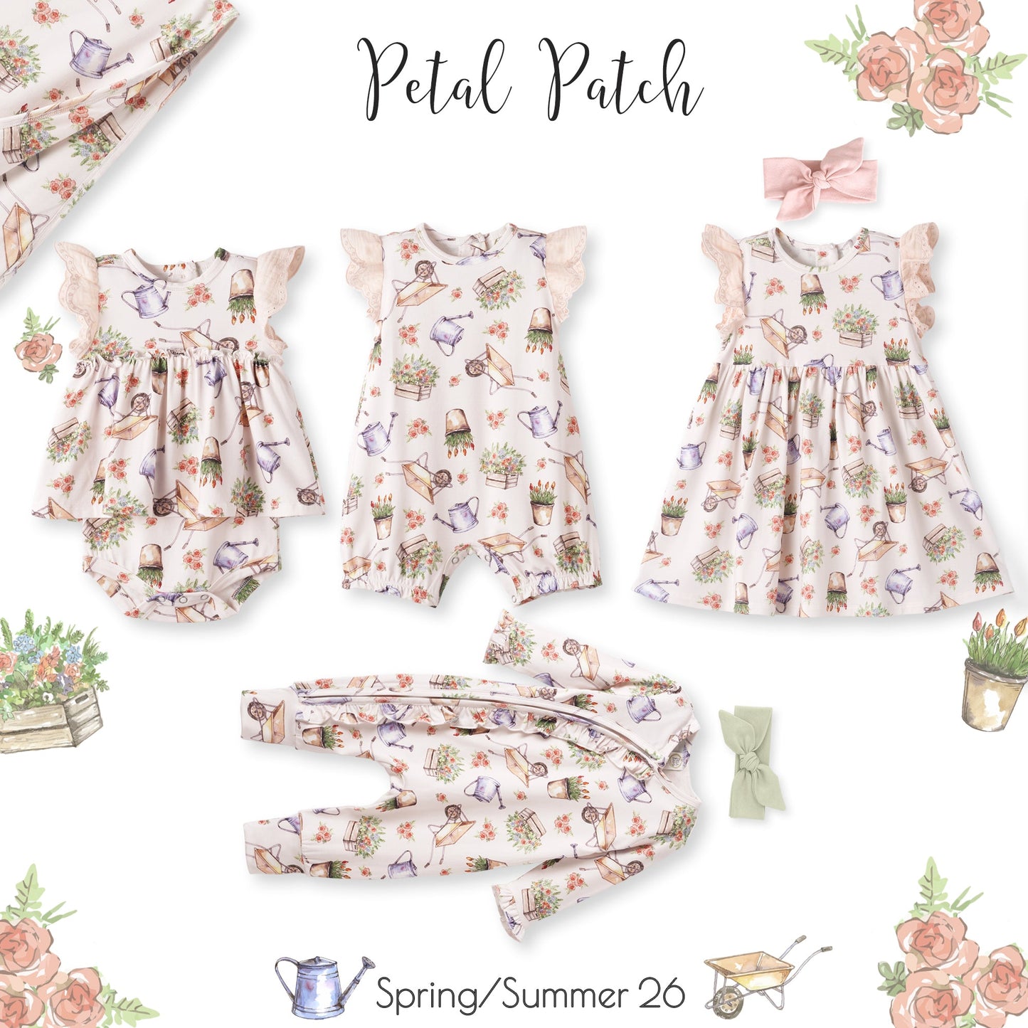 Petal Patch Baby Girl Dress – Bamboo & Eyelet Garden Dress