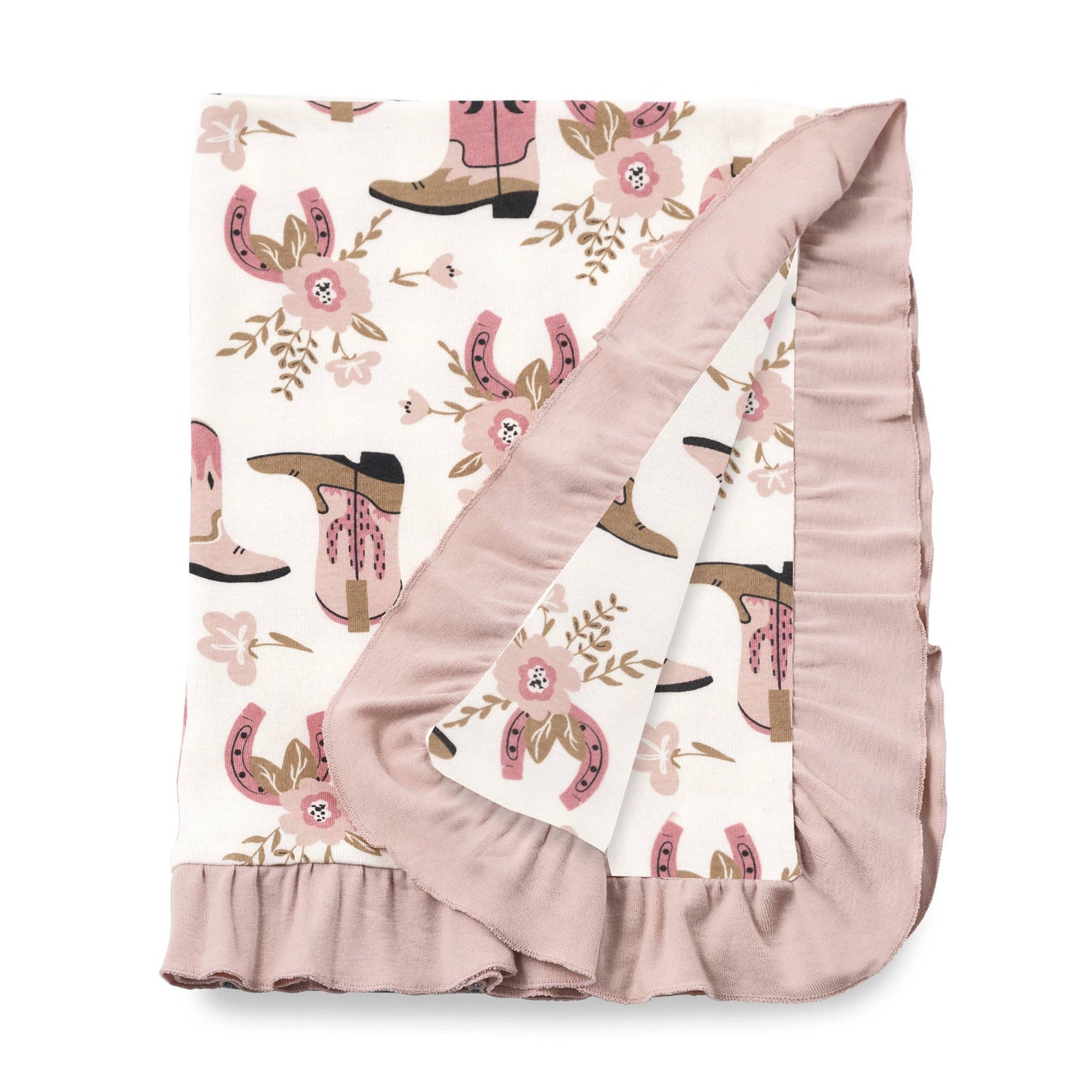 Western Cowgirl Boots Soft Baby Cotton Stroller Blanket