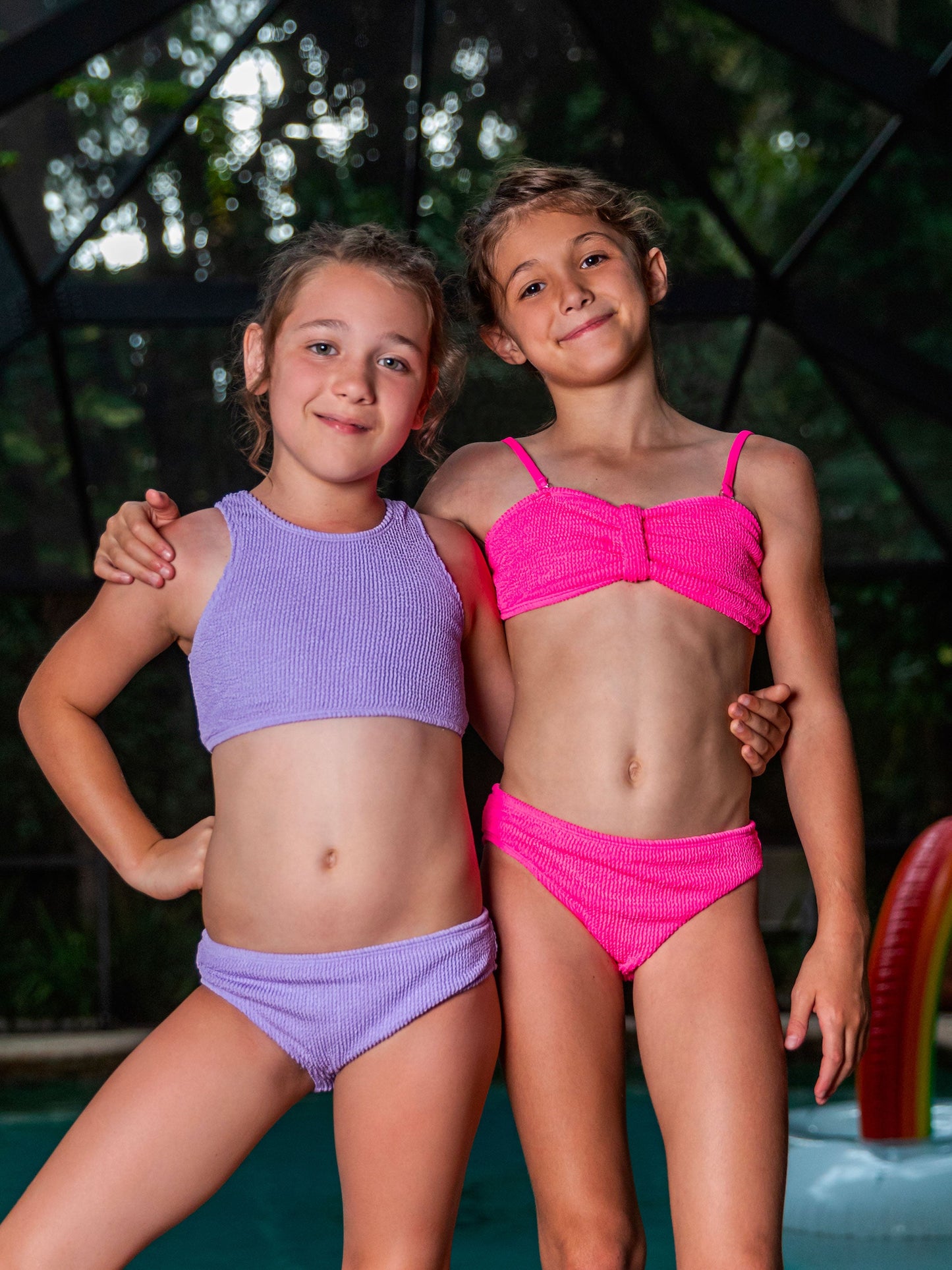 Crinkle Two Piece Tankini Swimsuit