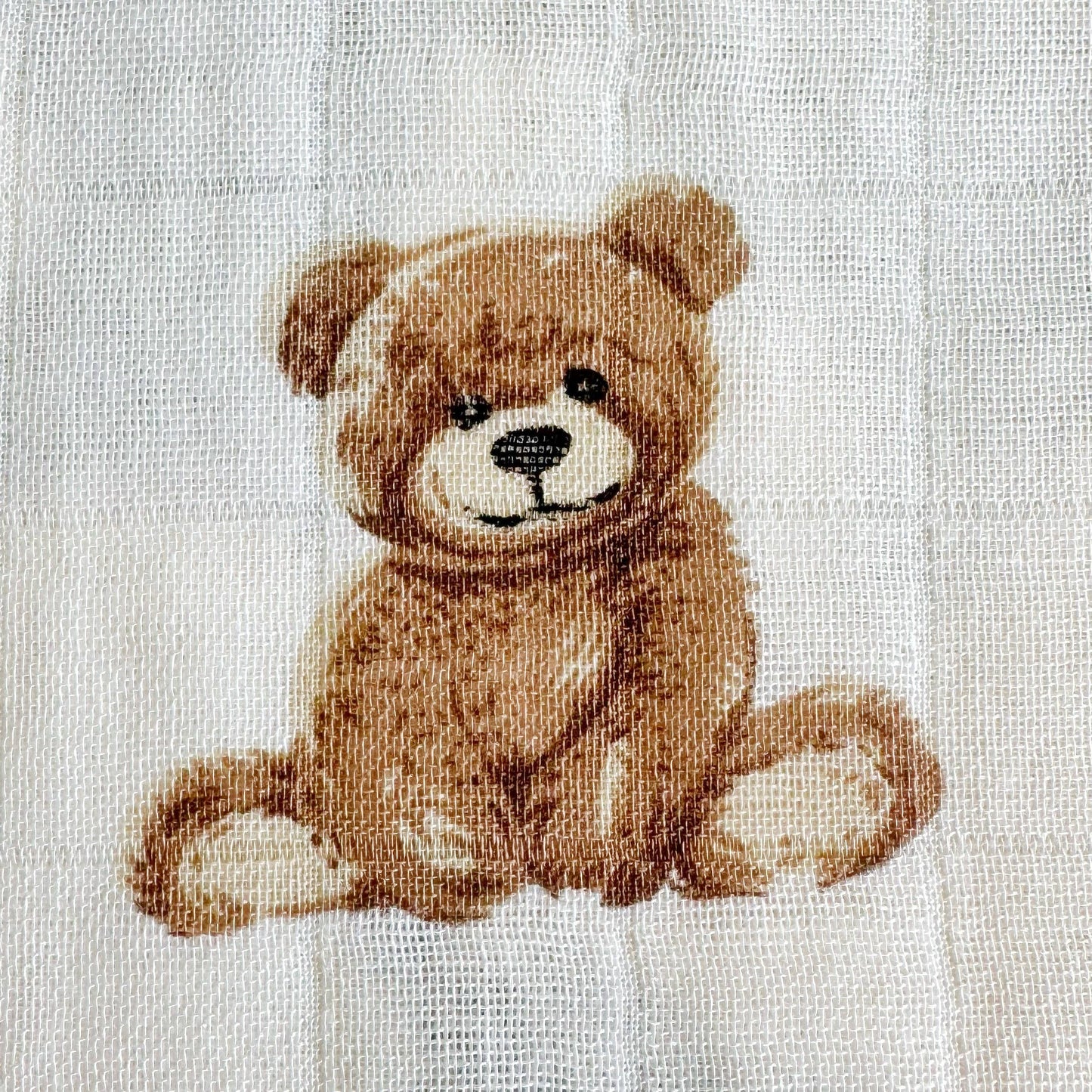 Bamboo Muslin Swaddle Baby Blanket (Teddy Bear)