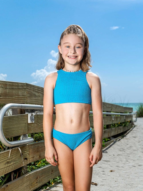 Crinkle Two Piece Tankini Swimsuit